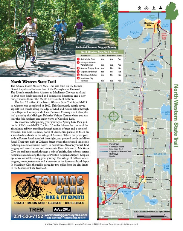 Michigan Trails Magazine Trail Map
