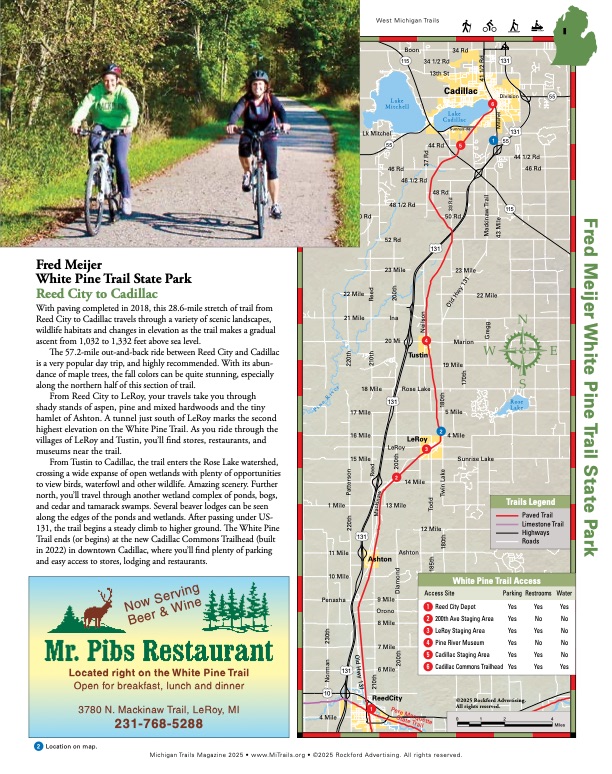 Michigan Trails Magazine Trail Map