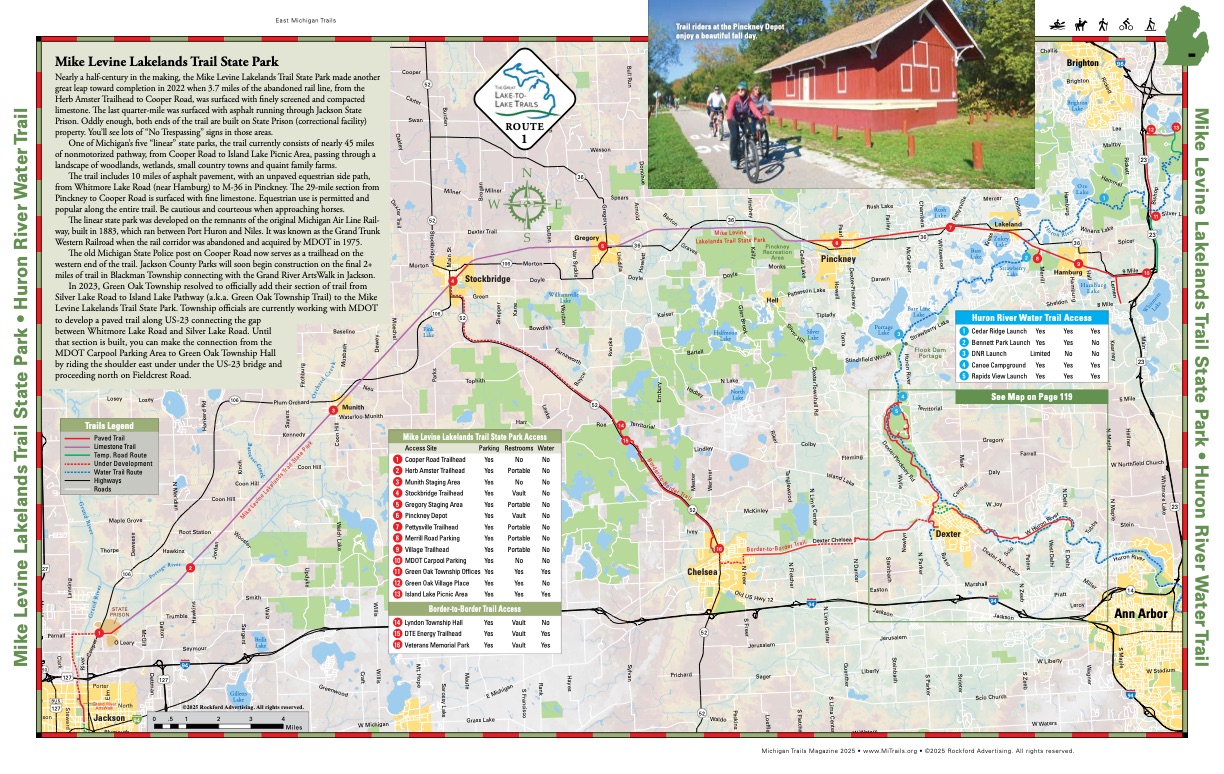 Michigan Trails Magazine Trail Map