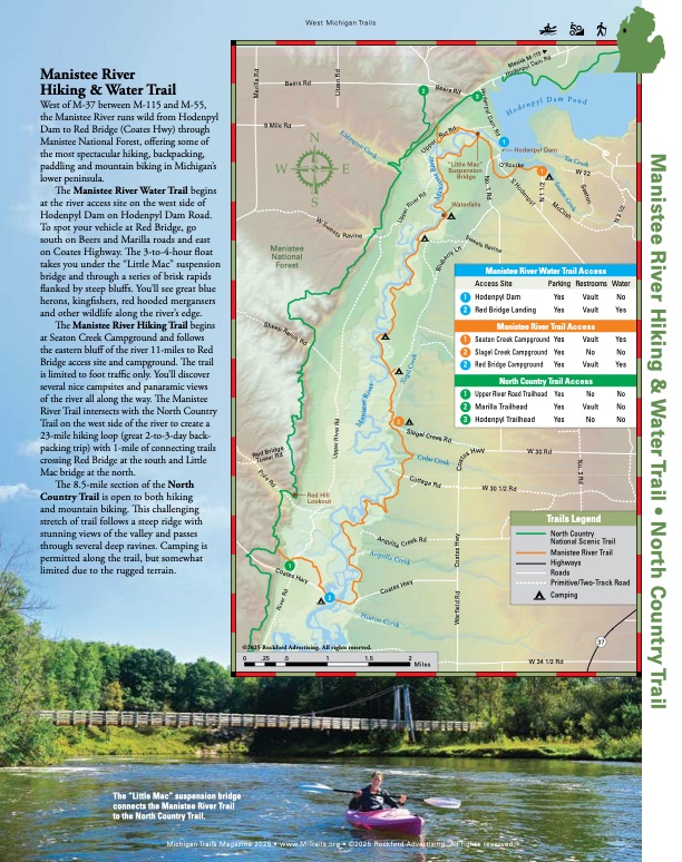 Michigan Trails Magazine Trail Map