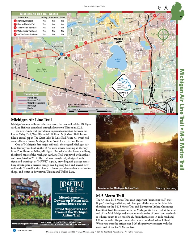 Michigan Trails Magazine Trail Map