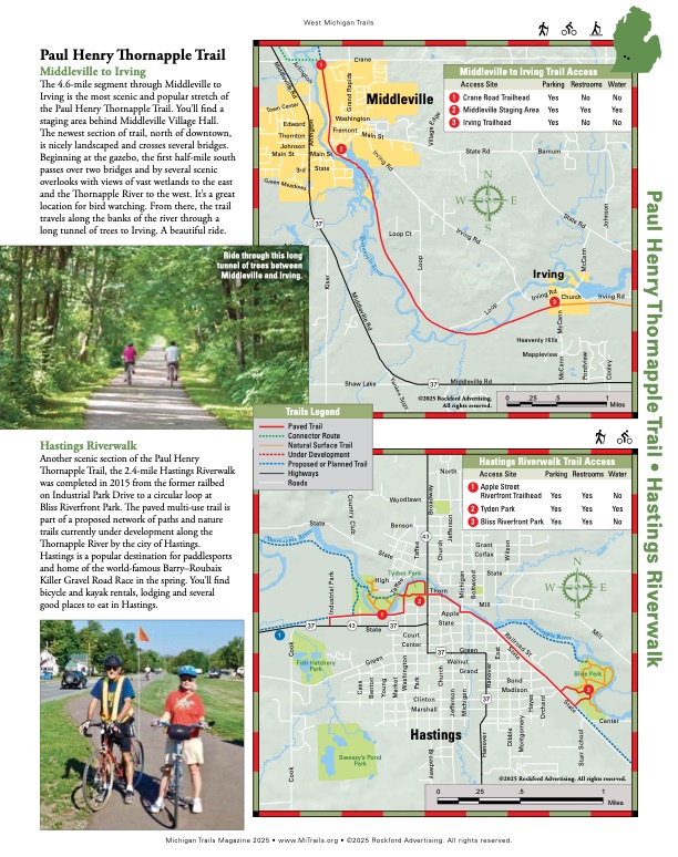 Michigan Trails Magazine Trail Map