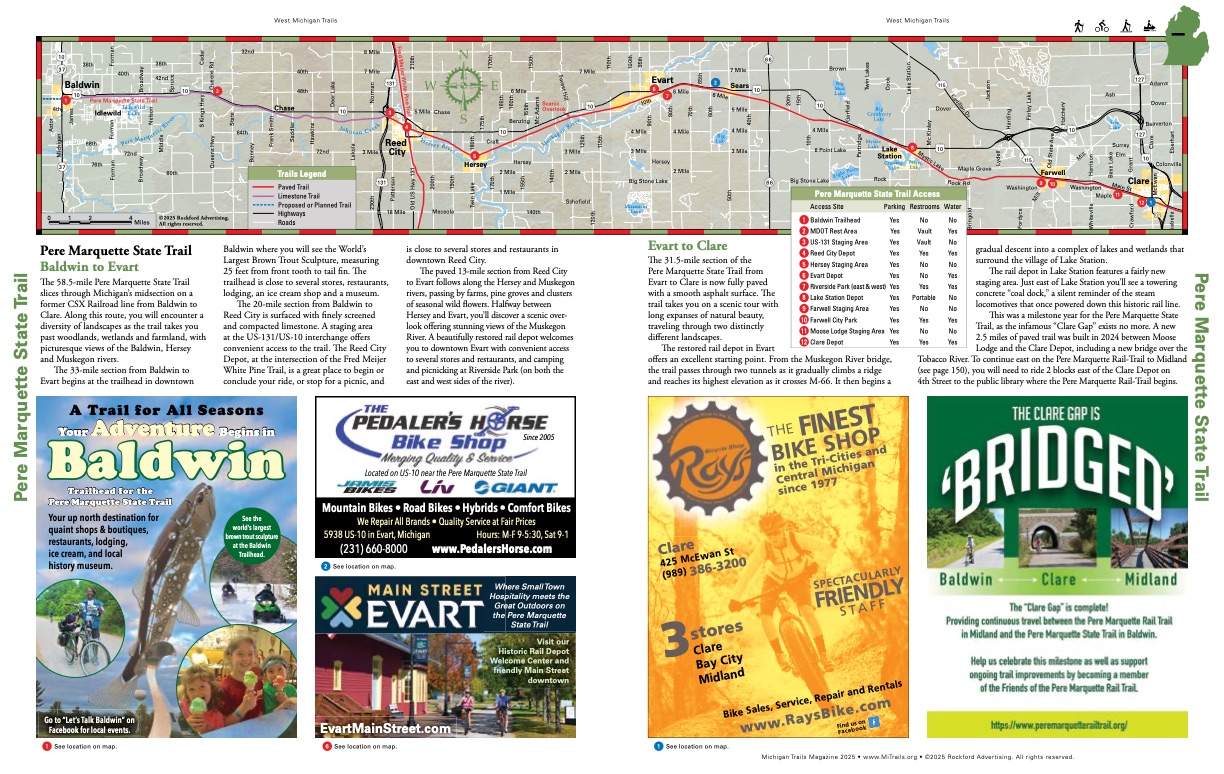 Michigan Trails Magazine Trail Map