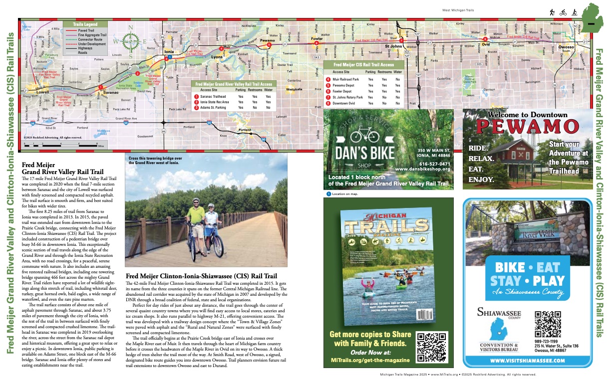 Michigan Trails Magazine Trail Map